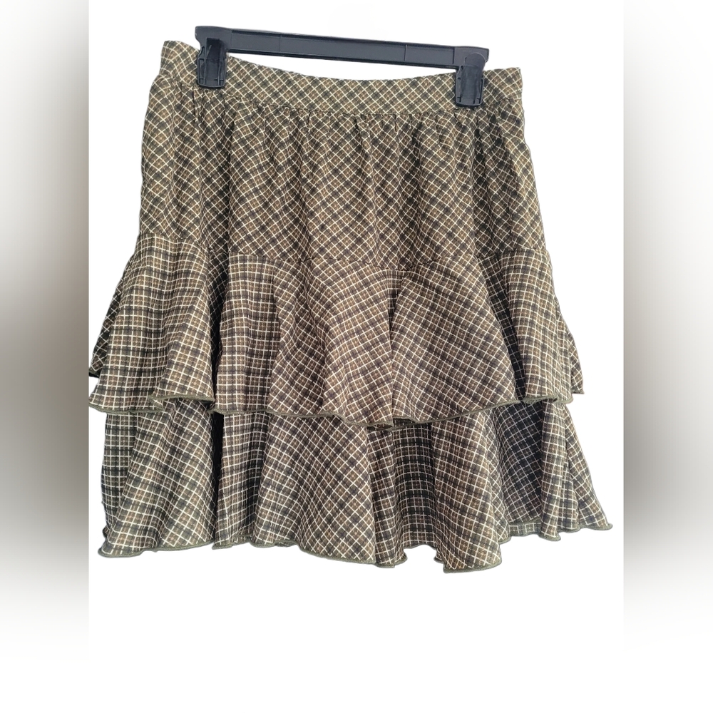 Papermoon Plaid Layered Mini Skirt